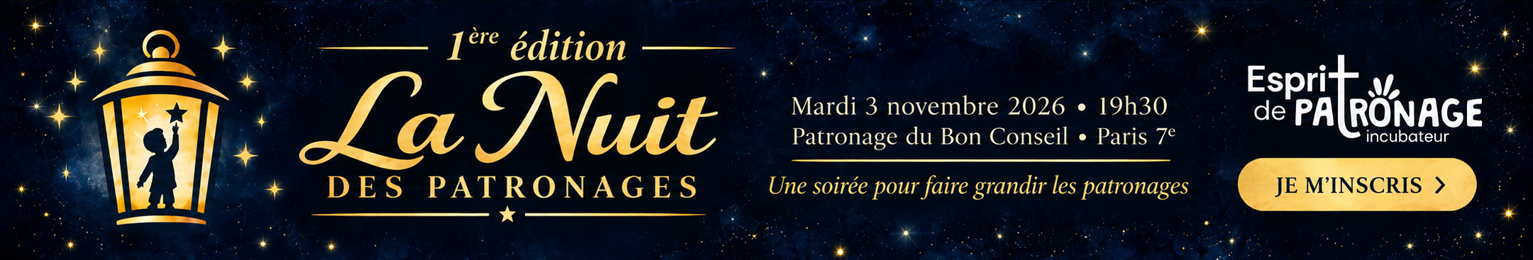 Première Nuit des Patronages, mardi 3 novembre 2026